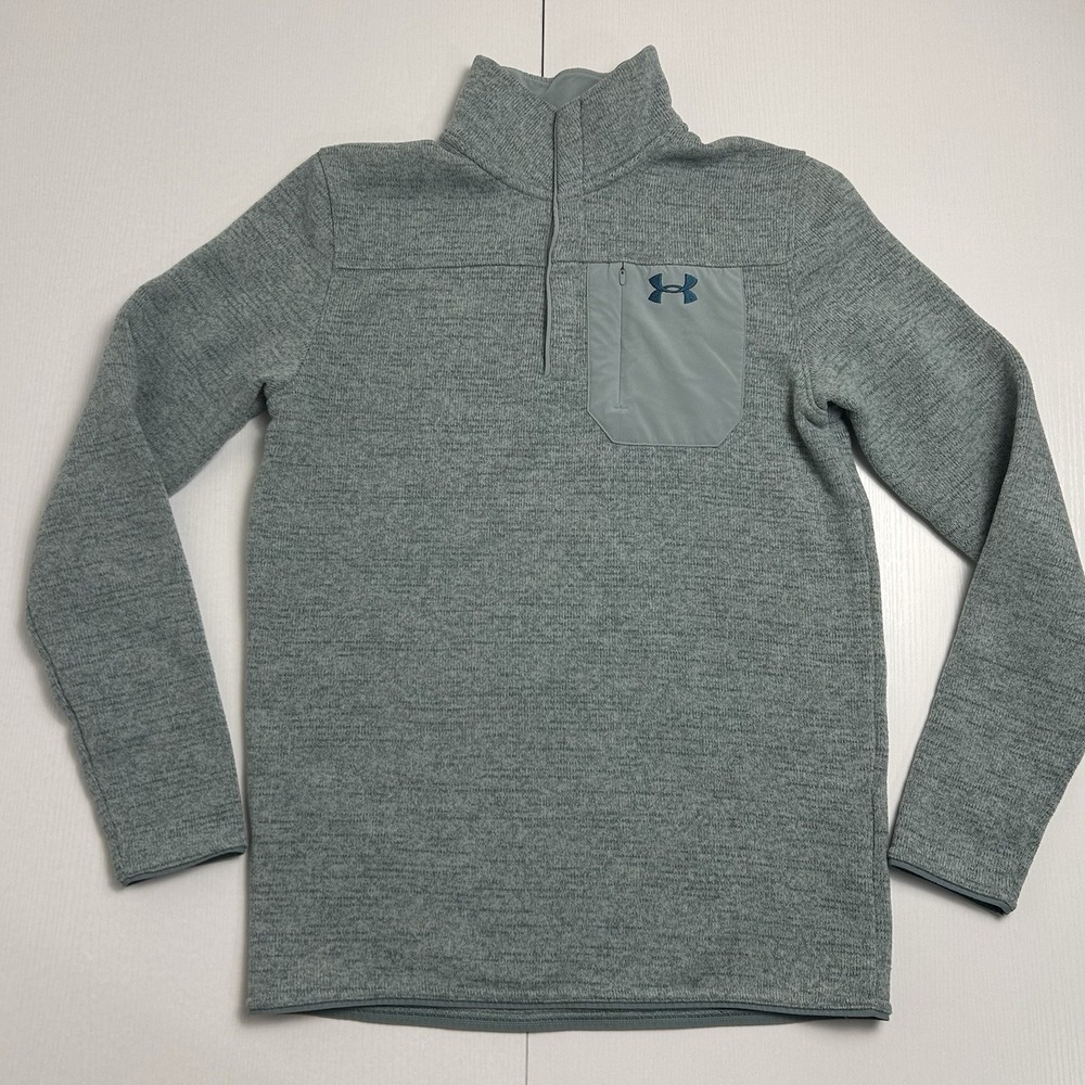 Under Armour Sweater Mens Small Specialist Henley 2.0 1/4 Snap Fleece Loose Fit